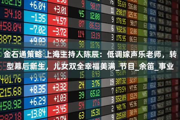 金石通策略 上海主持人陈辰：低调嫁声乐老师，转型幕后新生，儿女双全幸福美满_节目_余笛_事业
