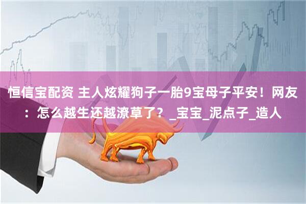 恒信宝配资 主人炫耀狗子一胎9宝母子平安！网友：怎么越生还越潦草了？_宝宝_泥点子_造人